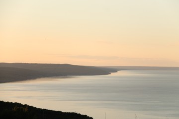 sunset over the river