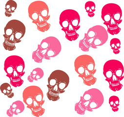 skull pattern printing and embroidery graphic design vector art