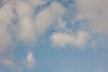 Obraz premium Blue sky with gray white clouds