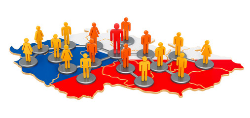 Contact tracing system in the Czech Republic, 3D rendering