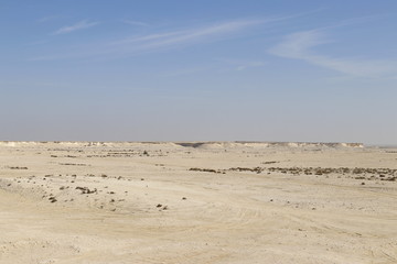 désert du Qatar et formation rocheuse