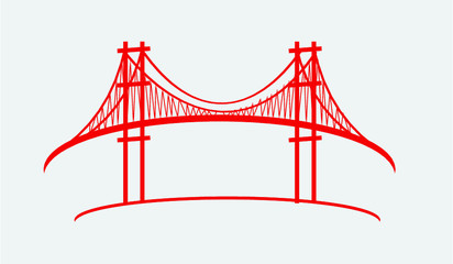 bridge print embroidery graphic design vector art