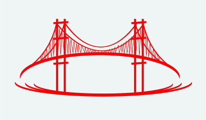 bridge print embroidery graphic design vector art