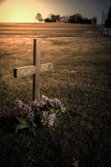 Sunset in the cemetery
