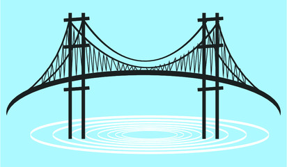 bridge print embroidery graphic design vector art