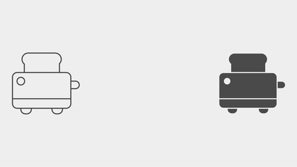 Toaster outline and filled vector icon sign symbol