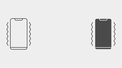 Vibrate phone outline and filled vector icon sign symbol