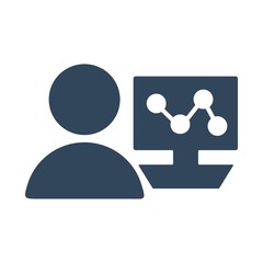 Business presentation icon. Flat icon design.