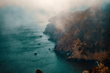 landscape with clouds in the hills over San Francisco