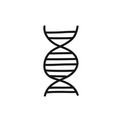 dna doodle icon, vector illustration
