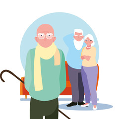 old people sharing at home