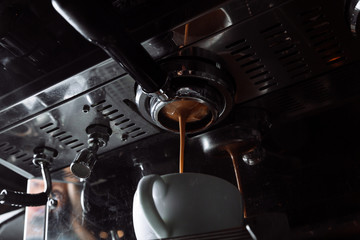 Preparation of espresso.