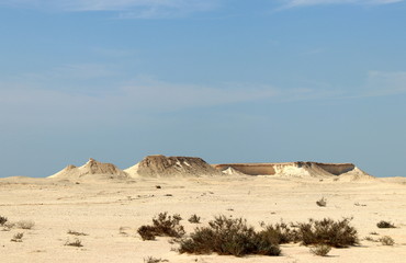 désert du Qatar et champignon rock