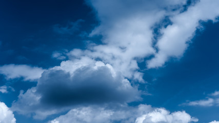 White clouds in the blue sky