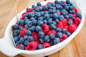 Blueberries and Raspberries 