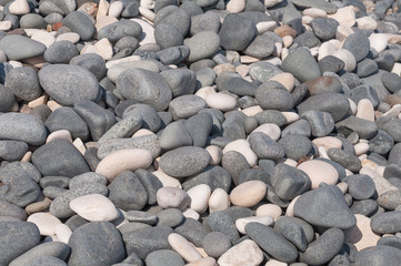 Small and big sea stones, gravel. Background. Textures