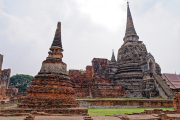 Fototapeta premium Ayutthaya archaeological Park, Wat Phra Si Sanphet - Thailand