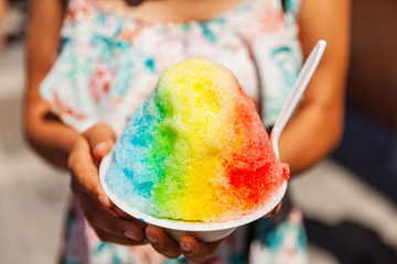 Rainbow shaved ice