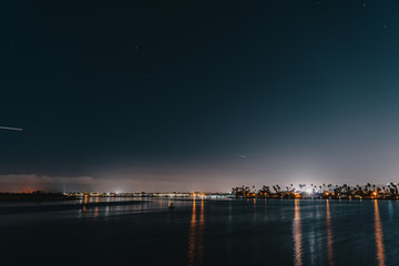 Fototapeta na wymiar San Diego harbor at night