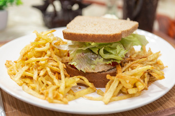 Hambúrguer - Cheese-salada - X-Salada com batatas fritas