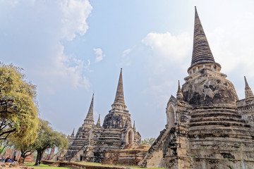 Fototapeta premium Ayutthaya archaeological Park, Wat Phra Si Sanphet - Thailand