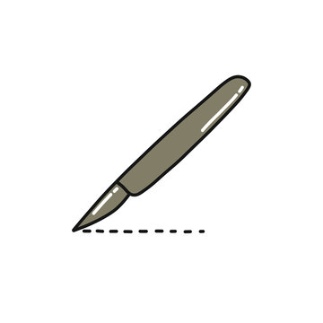 scalpel doodle icon, vector illustration