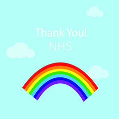 Vector illustration rainbow in the window. Concept stay home, national health servise