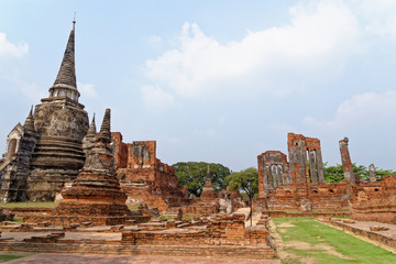 Fototapeta premium Ayutthaya archaeological Park, Wat Phra Si Sanphet - Thailand