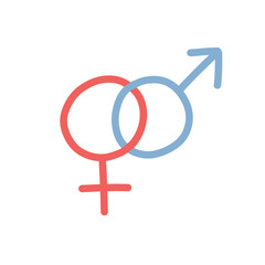 symbol of venus and mars doodle icon, vector illustration