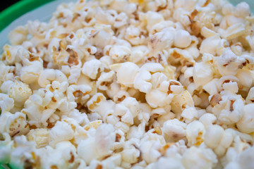 close up of a bowl of popcorn