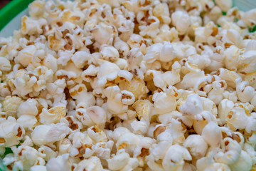 close up of a bowl of popcorn