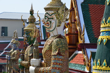 Fototapeta premium Giant guardians at Wat Phra Kaew in Bangkok