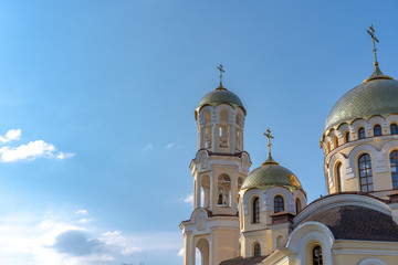 Church with domes under the sky