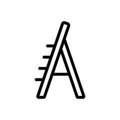 one-sided staircase with support side view icon vector. one-sided staircase with support side view sign. isolated contour symbol illustration