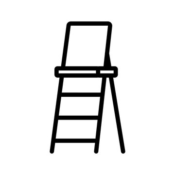 ladder with upper platform icon vector. ladder with upper platform sign. isolated contour symbol illustration