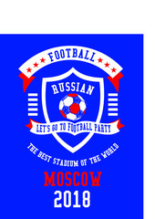 Russia soccer ball embroidery graphic design vector art