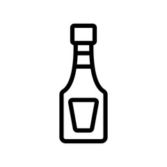 tomato sauce in bottle with lid icon vector. tomato sauce in bottle with lid sign. isolated contour symbol illustration