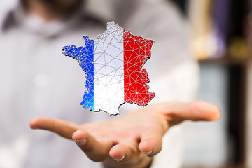 3d Digital France map country modern.