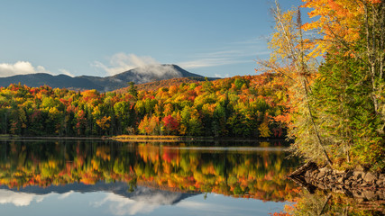 Autumn view near Lake Placid and Saranac Lake in the High Peak Wilderness of the new York Adirondack