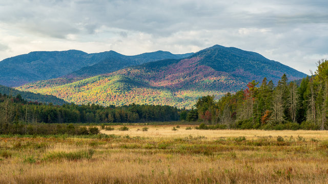 Autumn view of Whiteface Mountain from Wilmington - Adirondack New York