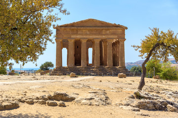 Temple of Concordia in the Valley of the Temples in Agrigento
