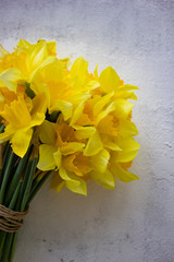 beautiful bouquet of yellow daffodils