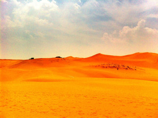 Fototapeta na wymiar View Of Calm Desert Against The Sky