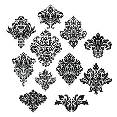 Vintage ornament on white background