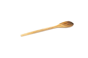 wooden kitchen spoon on white background