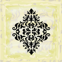 Set of Oriental vector damask patterns for greeting cards and wedding invitations.