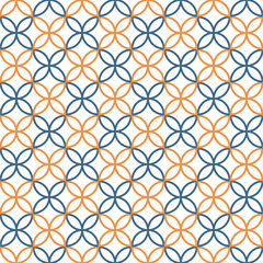 Fototapeta premium Seamless geometric peach and blue pattern