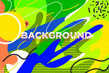 Memphis pattern set. Geometric elements memphis in the style of 80's. green lime colors. graphic pattern of abstract elements in colors for poster and background