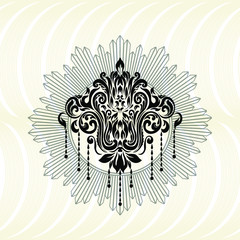 Oriental vector damask patterns for greeting cards and wedding invitations.