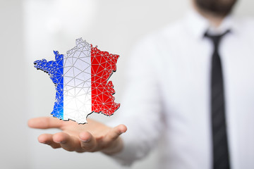 Digital France map country 3d